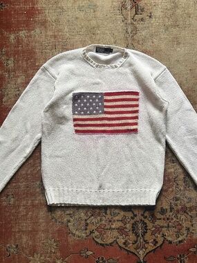 Vintage 1980's Polo Ralph Lauren American Flag Sweater